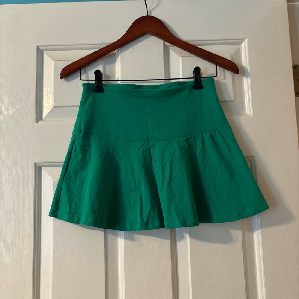 Green Flared Women's Skirt